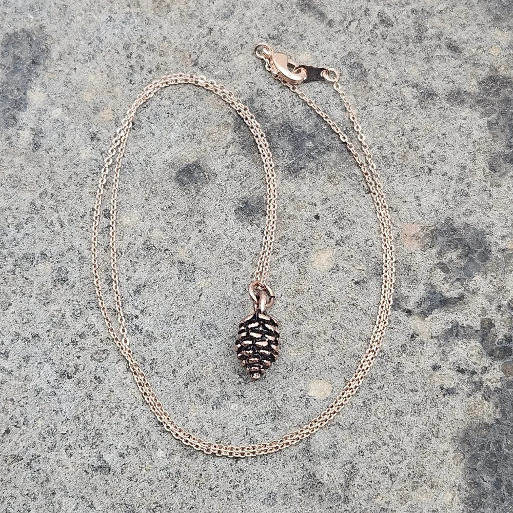 Rose Gold Pinecone Necklace